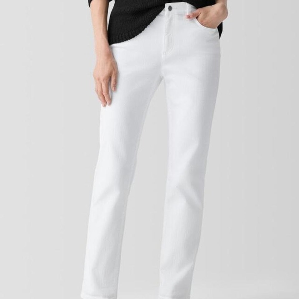 Eileen‎ Fisher Organic Cotton Denim Slim Jean white Size 4